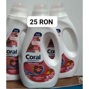 Coral detergent lichid 20 spalari pentru rufe colorate floare de cireș și piersica