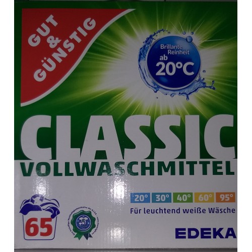 Gut&Gunstig Classic 65spalari 4.225kg pentru rufe albe
