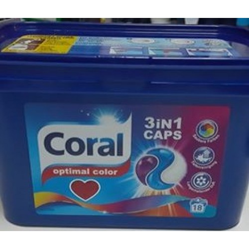 Coral detergent capsule 18buc Optimal Color